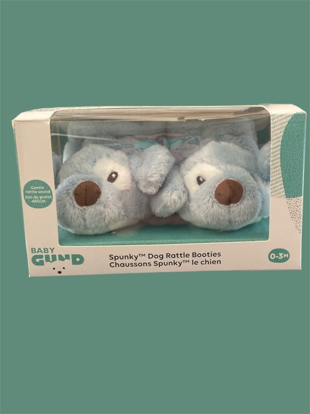 BABY GUND SPUNKY PUPPY RATTLE BOOTIES NWT